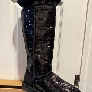 UGG Black Button Sparkle Boots
